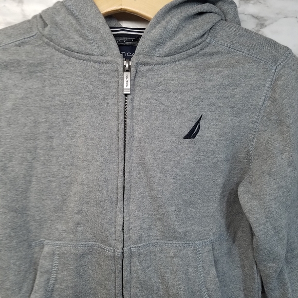 Nautica Boys Zip Up Sweater Gray L (6 )New 40$ - Picture 6 of 6